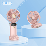  Quạt Cầm Tay Mini GOOJODOQ 1200mAh (6 cấp độ gió, Gập 90 độ, Màn hình LED hiển thị, Kèm đế giữ điện thoại) 