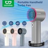  Quạt Mini Cầm Tay GOOJODOQ GFS001 High-Speed Handheld Fan (4000mAh, 10H, 9m/s, 16000RPM, 100 Fan Speeds Adjustment, Digital LED Display & Dynamic Light Strip, <25dB) 