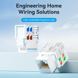  Đầu Nối Mạng Âm Tường Cat6 VENTION IRF (1000Mbps, T568A & T568B, Match with Wall Plate) 