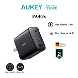  Củ Sạc Nhanh AUKEY PA-F3S 32W (1*Type-C + 1*USB-A Port) 