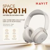  Tai Nghe Chụp Tai Không Dây HAVIT Space NC01H H635BT (Bluetooth v6.0, 132H, -35dB HYBRID ANC, 40mm Driver) 