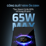  Củ Sạc Nhanh CUKTECH A15C 65W (2*Type-C + 1*USB-A port, with 1.5m C to C 5A cable) 