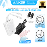 Pin Dự Phòng ANKER Zolo A1681C 20000mAh 45W (1*Type-C + 1*USB-A Port, With Dual Built-in Type-C Cable) 