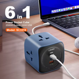  Trạm Sạc Đa Năng Để Bàn 6-in-1 LDNIO SC3319 65W (3*AC Universal Outlet + 2*Type-C + 1*USB-A port) 