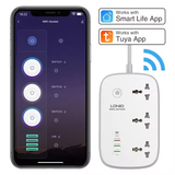  Ổ Cắm Điện Đa Năng Thông Minh Wi-Fi LDNIO SCW3451 2500W (3*Universal Outlet, 1*Type-C +3 USB-A port, Works with Smart Life App/Tuya App) 