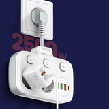  Ổ Cắm Điện Đa Năng Gắn Tường LDNIO SC2435 (2* EU Outlet, 1*Type-C + 3*USB-A) 