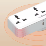  Ổ Cắm Điện Đa Năng Gắn Tường 5-in-1 LDNIO SC3317 2500W (3*AC Universal Outlets, 1*Type-C + 1*USB-A port, 180° Rotatable Plug) 