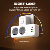  Ổ Cắm Điện Đa Năng Gắn Tường 5-in-1 LDNIO SE2337 2500W (2*AC EU Outlets, 1*Type-C + 2*USB-A port, With NIGHT-LAMP) 