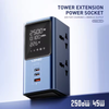  Trạm Sạc Đa Năng Để Bàn 7-In-1 LDNIO SC2 45W (4*AC Outlet + 2*Type-C + 1*USB-A port, Smart Digital Display) 