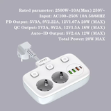  Ổ Cắm Điện Đa Năng Gắn Tường LDNIO SC2435 (2* EU Outlet, 1*Type-C + 3*USB-A) 