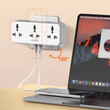  Ổ Cắm Điện Đa Năng Gắn Tường 5-in-1 LDNIO SC3317 2500W (3*AC Universal Outlets, 1*Type-C + 1*USB-A port, 180° Rotatable Plug) 