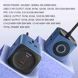  Trạm Sạc Đa Năng Để Bàn 6-in-1 LDNIO SC3319 65W (3*AC Universal Outlet + 2*Type-C + 1*USB-A port) 