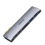  HUB Mở Rộng Đa Năng 7‑in‑2 MOKIN MOMUC2206 (2*Type‑C to 1*HDMI4K@60Hz + 1*Type-C Thunderbolt 3 40Gbps / PD100W / 5K@60Hz + 3*USB 3.0 + 1*SD/TF) 