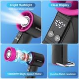  Quạt Mini Cầm Tay GOOJODOQ GFS002 Handheld Fan (4000mAh, 12H, 2 LED Lighting Modes, Mechanical Wind, 9m/s, 10800RPM, 100 Fan Speeds Adjustment, Digital Display) 