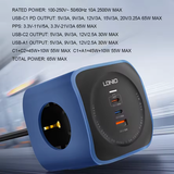  Trạm Sạc Đa Năng Để Bàn 6-in-1 LDNIO SC3338 65W (3*AC Universal Outlet + 2*Type-C + 1*USB-A port) 