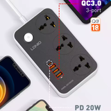  Ổ Cắm Điện Đa Năng 7-in-1 LDNIO SC3412 2500W (3* Universal Outlet, 1*Type-C + 3*USB-A) 