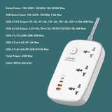  Ổ Cắm Điện Đa Năng 7-in-1 LDNIO SC3416 3250W (3*Universal Outlet, 2*Type-C + 2*USB-A port) 