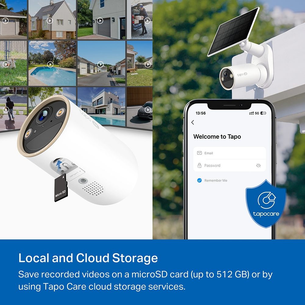  Bộ Camera An Ninh Năng Lượng Mặt Trời TAPO C460 4K (18x Digital Zoom, Up to 200 days Battery Life, IP66, Free Smart AI Detection, Dual-Band Wi-Fi Connectivity, Up to 512 GB MicroSD storage + TAPO Care, Works with Google Home/Amazon Alexa) 
