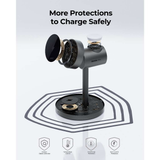  Đế Sạc Đứng Không Dây 3-in-1 AUKEY LC-MC311 15W (Sạc không dây chuẩn Qi2, Hít từ tính MagFusion) 
