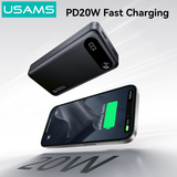  Pin Dự Phòng USAMS CD249 10000mAh/20000mAh 20W (Digital LED Display, USB + 2*Type-C Port) 