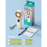  Quạt Cầm Tay AECOOLY Halo 04 (6000RPM, 5 Speed Settings, 20H, 3600mAh, 6m/s, Digital Display) 