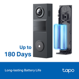  Chuông Cửa Video Thông Minh Mini TAPO D205 2K (160° FOV, Up to 180 Days Battery Life, Up to 512 GB MicroSD storage + TAPO Care, Works with Google Home/Amazon Alexa/Samsung Smartthings) 