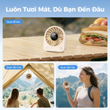  Quạt Để Bàn AECOOLY Chic 02 (2000mAh, 11H, 4-Adjustable Speed, LED Digital Display, 180° Adjustable Cooling) 