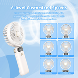  Quạt Cầm Tay Mini GOOJODOQ 1200mAh (6 cấp độ gió, Gập 90 độ, Màn hình LED hiển thị, Kèm đế giữ điện thoại) 