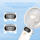  Quạt Cầm Tay Mini GOOJODOQ 1200mAh (6 cấp độ gió, Gập 90 độ, Màn hình LED hiển thị, Kèm đế giữ điện thoại) 