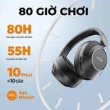  Tai Nghe Chụp Tai Không Dây Earfun Wave Pro (Bluetooth v5.3, 80H, Hi-Res Audio, LDAC, Low latency) 