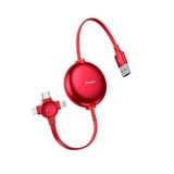  Cáp sạc dây rút Baseus Little Octopus LV391 tích hợp 3 đầu Type C / Micro USB/ Lightning 3.5A 1.2M 