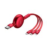  Cáp sạc dây rút Baseus Little Octopus LV391 tích hợp 3 đầu Type C / Micro USB/ Lightning 3.5A 1.2M 