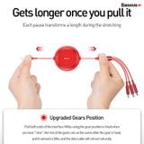  Cáp sạc dây rút 3 đầu Baseus Golden Loop 3 in 1 Elastic (3.5A, Type C/ Lightning/ Micro USB, Adjustable, Fast Charge Cable) 