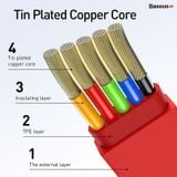  Cáp sạc dây rút 3 đầu Baseus Golden Loop 3 in 1 Elastic (3.5A, Type C/ Lightning/ Micro USB, Adjustable, Fast Charge Cable) 