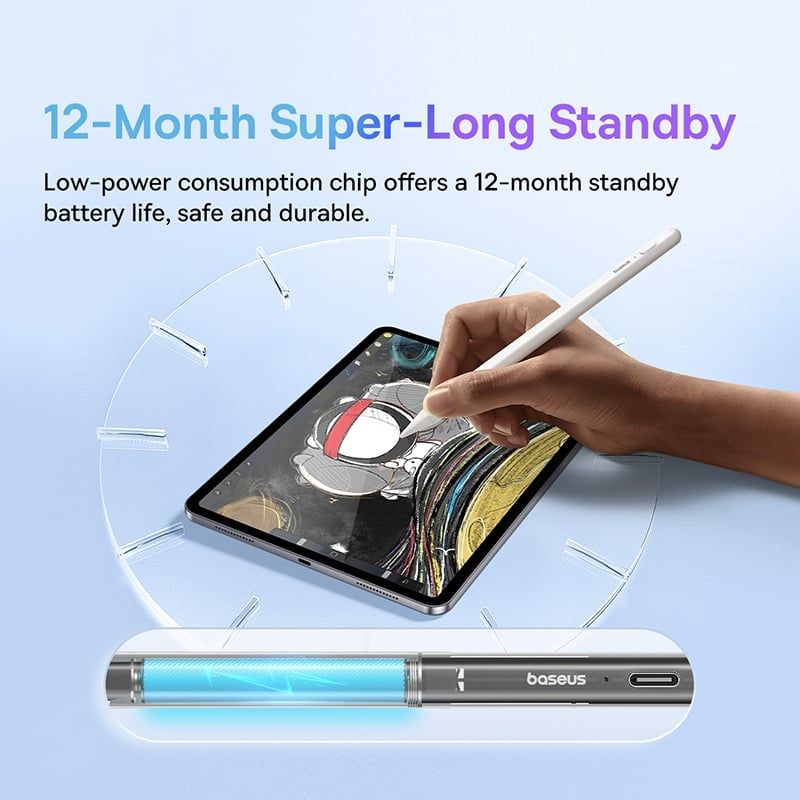  Bút Cảm Ứng Baseus Smooth Writing 2 Series Stylus Lite (with LED Indicators, Active version with type-C cable and active pen tip) 