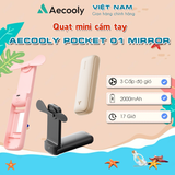  Quạt Cầm Tay AECOOLY Pocket 01 mirror (3500rpm, 3 Speed Settings, Foldable & Compact, 17H, 2000mAh, 55 dB Low Noise, With Mirror) 