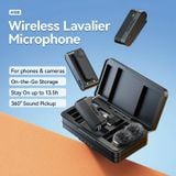  Ulanzi A100 Wireless Lavalier Microphone 20M Transmission for Street Interviews Vlogging Music Recording for Smartphones Cameras 