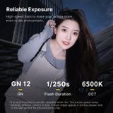  Ulanzi F12 Mini Camera Speedlite GN12 5600K for Sony Canon Nikon Fuji Olympus Pentax DSLR Camera with Universal Hot Shoe Mount 