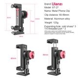  Ulanzi ST-27 Metal Phone Holder Clamp With Cold Shoe Arca 360°Rotatable tripod Mount Clip for TikTok Vlog Photography 