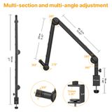  Ulanzi VIJIM LS25 C-clamp Flexible Desktop Light Stand Microphone Holder Live Boom Arm With Ball Head for DSLR Smartphone 