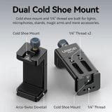  Ulanzi MA33 Arca Swiss Phone Mount Smartphone Holder Clamp Clip for Photograph Vlogging Livestreaming with Cold Shoe Mount 