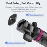  Ulanzi MT-89 2M Quick-Release Light Stand with Cold Shoe Mount 8-Section Extend Photograph Tripod for Action Camera Phone Clamp 