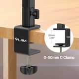  Ulanzi VIJIM LS25 C-clamp Flexible Desktop Light Stand Microphone Holder Live Boom Arm With Ball Head for DSLR Smartphone 