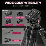  Ulanzi MT-81 Heavy Duty Video Tripod 1/4" 3/8" Screws 8KG Load for DSLR/Mirrorless/Cine Camera Camcorder with Fluid Head Tripod 