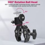  Ulanzi R099 Super Clamp With 360° Mini Ball Head Magic Arm Clip 1/4 Screw Hole for GoPro DSLR Camera Monitor LED Light Mic 