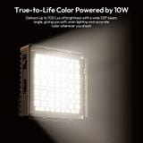  Ulanzi C10RGB Pocket Power 10W RGB Video Light 1800-9000K CCT LED Light for Photography Camera Smartphone Tripod Video Vlog Shot 