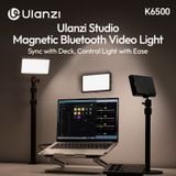  Ulanzi K6500 Studio Magnetic Bluetooth Video Light with Type-c Charging Bi-Color Soft Light for  Livestreaming Vlog Home Studio 