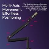  Ulanzi ZJ05 Adjustable Microphone Boom Arm with 360° Ballhead 1.5KG Load for Mic/Camera/Phone Livestreaming Vlog Photography 