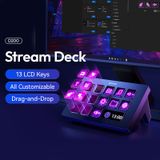  Ulanzi D200 Live Streaming Controller 13 LCD Keys for Vlog Content Creation Photo Video Editing Gaming Office Work 