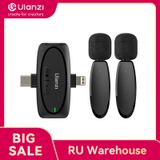  Ulanzi V6 3-in-1 Wireless Lavalier 2.4GHz Microphone 3.5mm / Lightning / Type-C For iPhone Android Laptop Camera Interview Vlog 